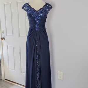 JADE Couture Blue Maxi Gown Dress Sz 2